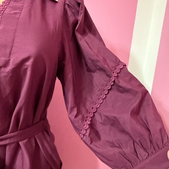 ENTRO FIRE AND RAIN PLUM BISHOP SLEEVE MINI DRESS Size S Color Purple - Picture 6 of 8